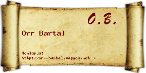Orr Bartal névjegykártya